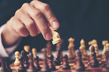 商业成功理念与国际象棋,老式过滤图像背景图片