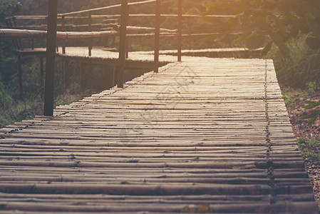 泰国纳康纳约克山上的竹桥图片