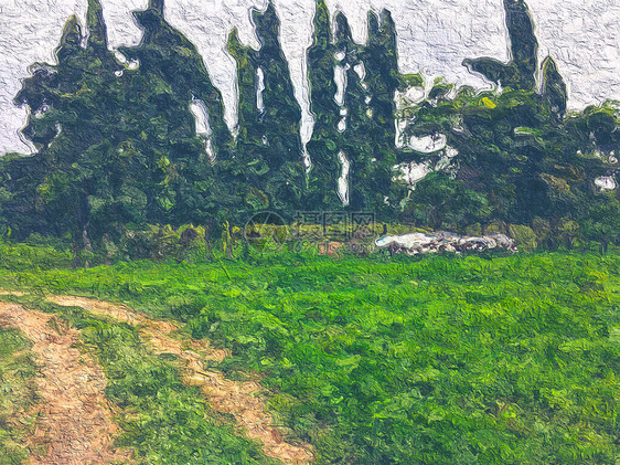 农业领域,油画形象图片