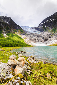 博雅布林冰川湖泊景观Fjaerland地区,索根达尔市索格峡丹县,挪威博雅布林冰川湖泊挪威图片