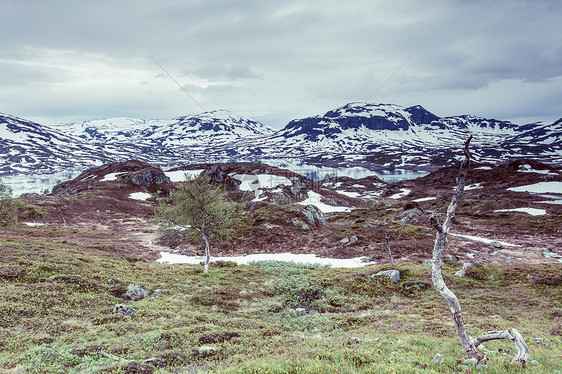 挪威徒步旅行地区,风景秀丽的山景夏天挪威风景优美的山景图片