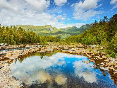 夏天挪威山河的美丽景色夏天山河的美丽景色图片