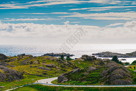 旅游县路线路44号杰伦,索森挪威夏天的海岸景观南挪威海岸线,国道杰伦图片