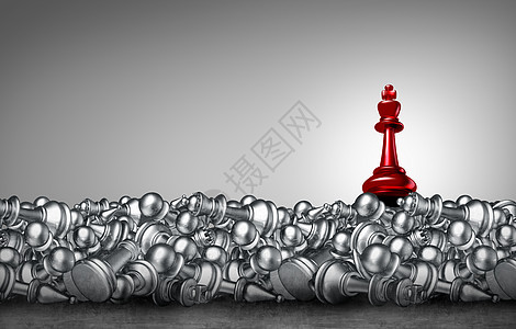 国际象棋商业个领导者,已经击败了竞争个3D插图图片