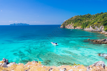 热带白沙滩浮潜点科克本岛安达曼海印度洋,缅甸泰国图片