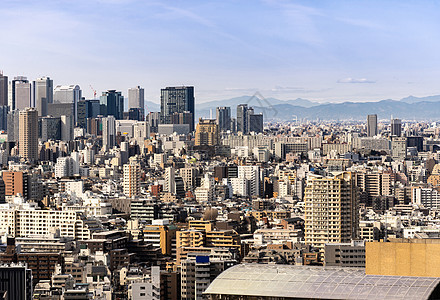 东京新宿病房的东京天际线摩天大楼的鸟瞰图取自东京邦约市民中心天文台天空台图片