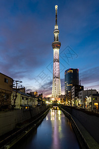 日本东京天空树日落东京天空树日本最高的独立建筑,也世界大建筑,每超过1000万游客图片