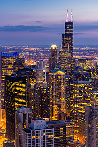 芝加哥天际线建筑的鸟瞰芝加哥市中心芝加哥市伊利诺伊州美国看着芝加哥南部图片