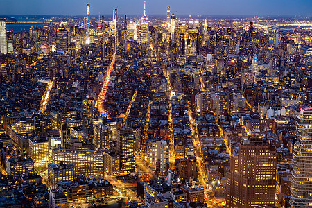 纽约市中城天际线城市景观曼哈顿黄昏图片