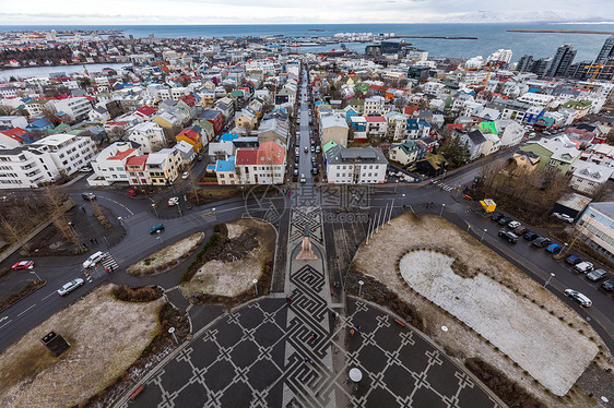 冰岛首都雷克雅未克市的鸟瞰图图片