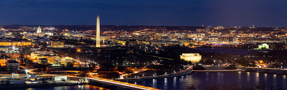 全景鸟瞰华盛顿特区城市景观阿灵顿弗吉尼亚美国图片