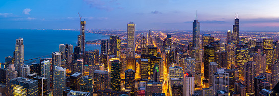 全景鸟瞰芝加哥天际线建筑芝加哥市中心芝加哥市伊利诺伊州美国看着芝加哥南部图片
