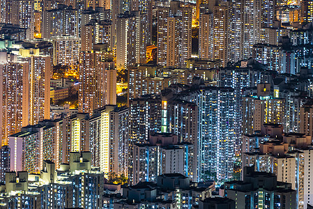 香港城市景观之夜,香港摩天大楼图片