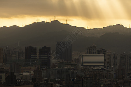 台湾台北日落城市景观图片