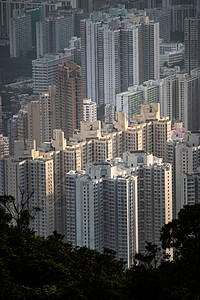 香港的摩天大楼层层叠叠背景图片
