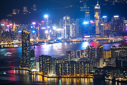 香港夜天际线图片
