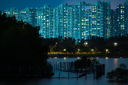 深圳荔枝公园深圳人才公园夜景,深圳城市风光背景