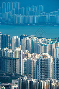 中国香港20198月黄昏时分鸟瞰香港图片