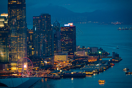 香港夜景,山上观看图片