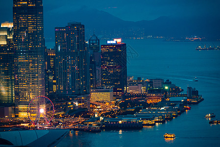 香港夜景,山上观看图片