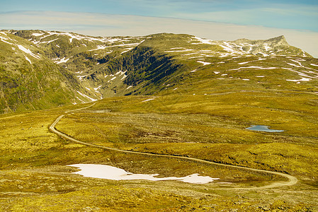 挪威极光拉尔达尔的山区夏天的风景旅游景区路线极光山脉景观路线奥兰兹费莱特挪威图片
