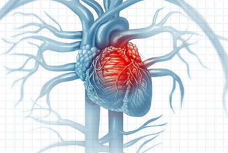 心血管疾病人类心脏病发作疼痛种解剖医学疾病的,个人患心脏病个痛苦的冠状动脉事件与三维插图风格的元素背景图片