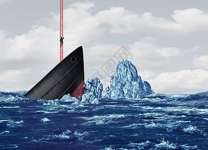 商业退出战略,离开放弃艘沉没的船,个企业隐喻摆脱危机的方式与3D插图元素图片