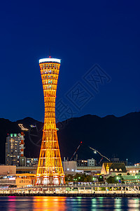 神户港口塔日落黄昏神户市中心海戈关西日本图片