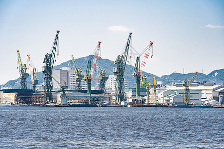 重重机日本神户海果关西港口工业区用进口出口航运全球业务背景图片