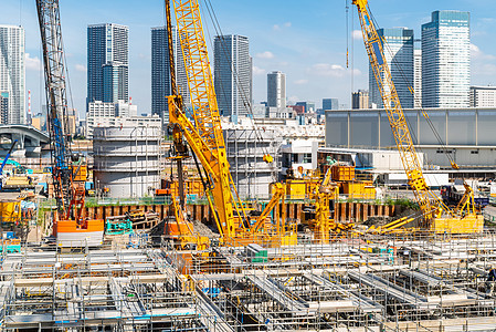 大建筑重机日本东京的大建筑工地工作图片