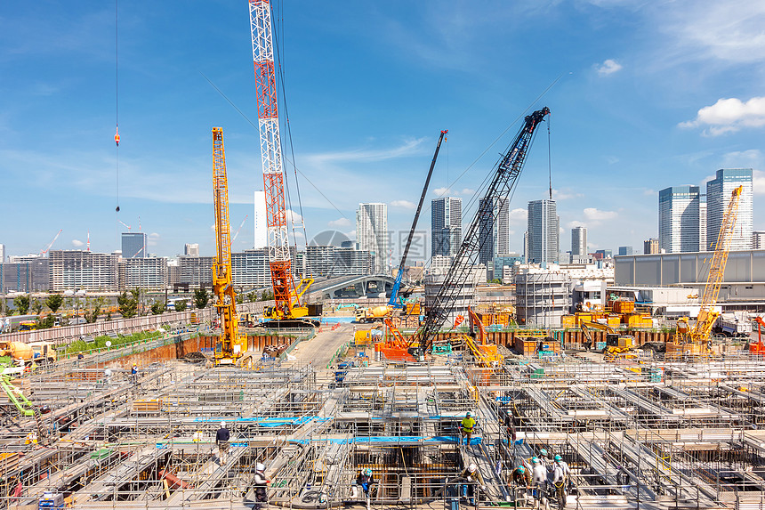大建筑重机日本东京的大建筑工地工作图片