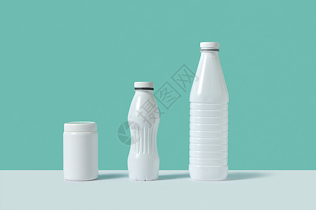 包装 塑料空白模拟白色塑料瓶,同大小形状的双调背景与阴影用阴影模拟塑料瓶背景
