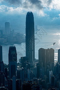 香港城市蓝色创意过滤器图片