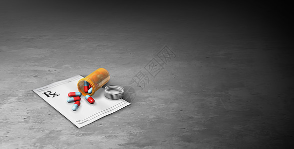 处方药药物抗生素药物药丸止痛药胶囊医疗治疗的健康符号三维插图背景图片