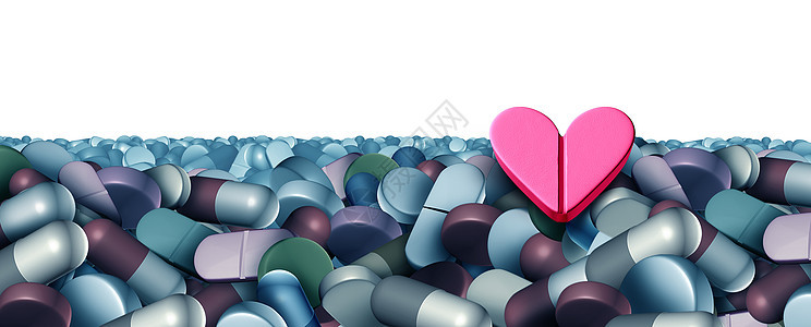 热爱药物心脏丸quaalude药物病医学,种药物处方药物营养补充剂,种三维插图元素的药物图片