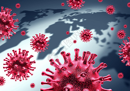 世界卫生冠状病爆发国际公共传染病全球致命病健康风险流感传播冠状病流感种大流行的医学三维插图元素图片