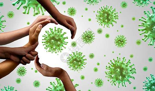 冠状病爆发冠状病流感背景危险流感菌株病例大流行的医疗健康风险与疾病细胞与三维插图元素图片