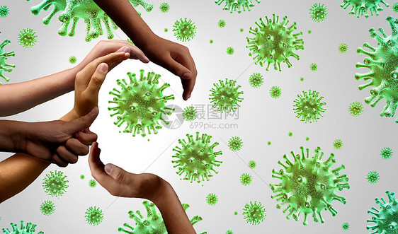 冠状病爆发冠状病流感背景危险流感菌株病例大流行的医疗健康风险与疾病细胞与三维插图元素图片