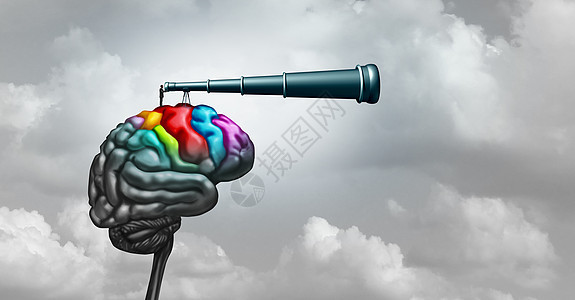 大脑研究神经科学的创造的想法,心理健康心理学精神病学的象征,创造的商业思维创新与三维插图元素背景图片