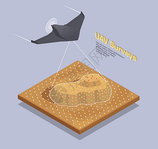 小型航空运输等距成与飞行无人驾驶汽车三维矢量插图图片