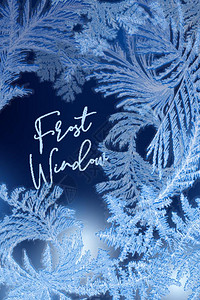 现实的霜冻垂直海报与可编辑的华丽文本深蓝色背景与漩涡的霜矢量插图图片