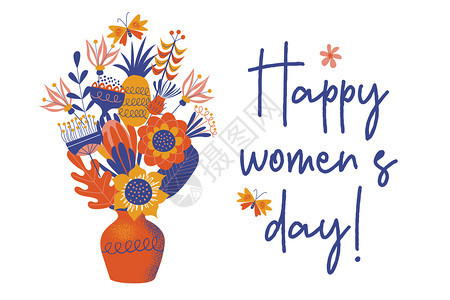 贺卡,3月8日国际妇女节的横幅,五颜六色的花白色背景上的矢量插图贺卡,3月8日国际妇女日的横幅白色背景上的矢量插图图片