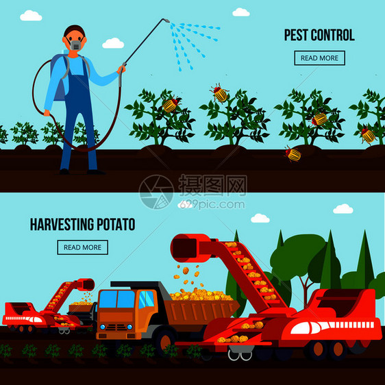 马铃薯栽培平板合物与害虫控制农用车辆收获分离载体插图图片