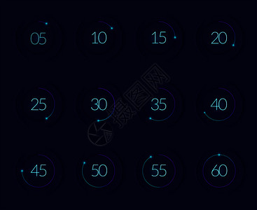 界倒计时与现代技术符号现实孤立矢量插图图片