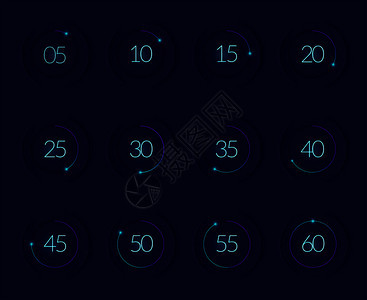 界倒计时与现代技术符号现实孤立矢量插图图片