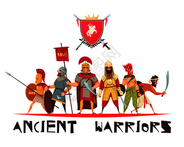 古代战士的与平矢量插图图片