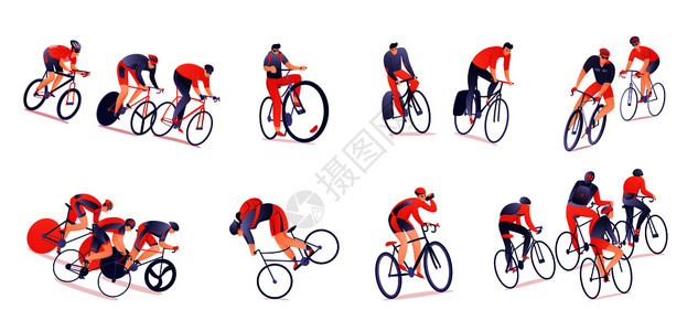 自行车旅游水平自行车与运动设备同的位置矢量插图图片