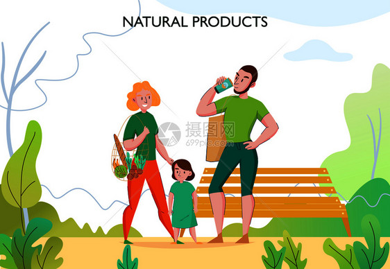 零浪费生活方式与轻适合家庭户外用生态友好的可持续自然产品平矢量插图图片