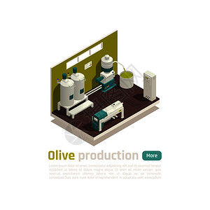 橄榄油生产设施自动化线等距元件大容量工业离心机提取方法矢量图图片