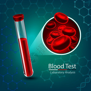 血液测试成分与医用试管红细胞流经血管载体插图背景图片